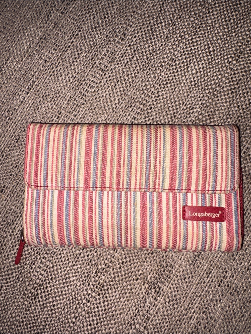 VINTAGE Longaberger long striped wallet